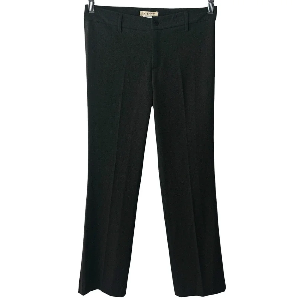 Vertigo Paris Deep Green Slim Trouser Pants Career Luxury Slimming Old Money 6